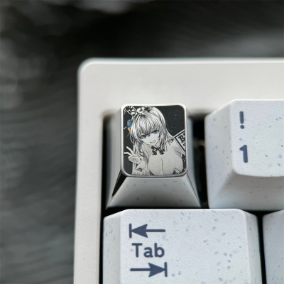 1U Titanium Alloy Artisan Keycaps Precision Pointillism for Mechanical Keyboard -Gotoh Hitori
